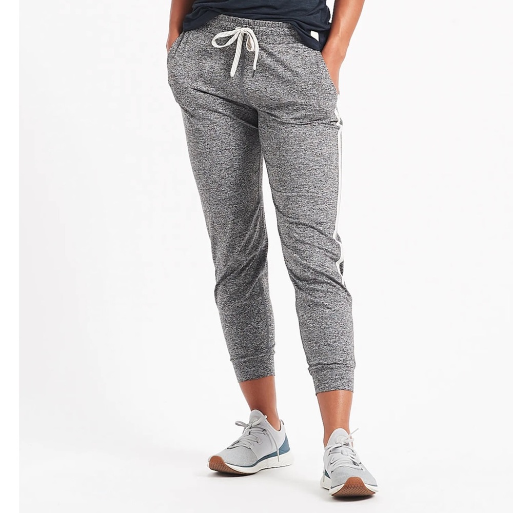 Vuori Gray Track Pants with Tapered Ankles and Drawstring Waist
